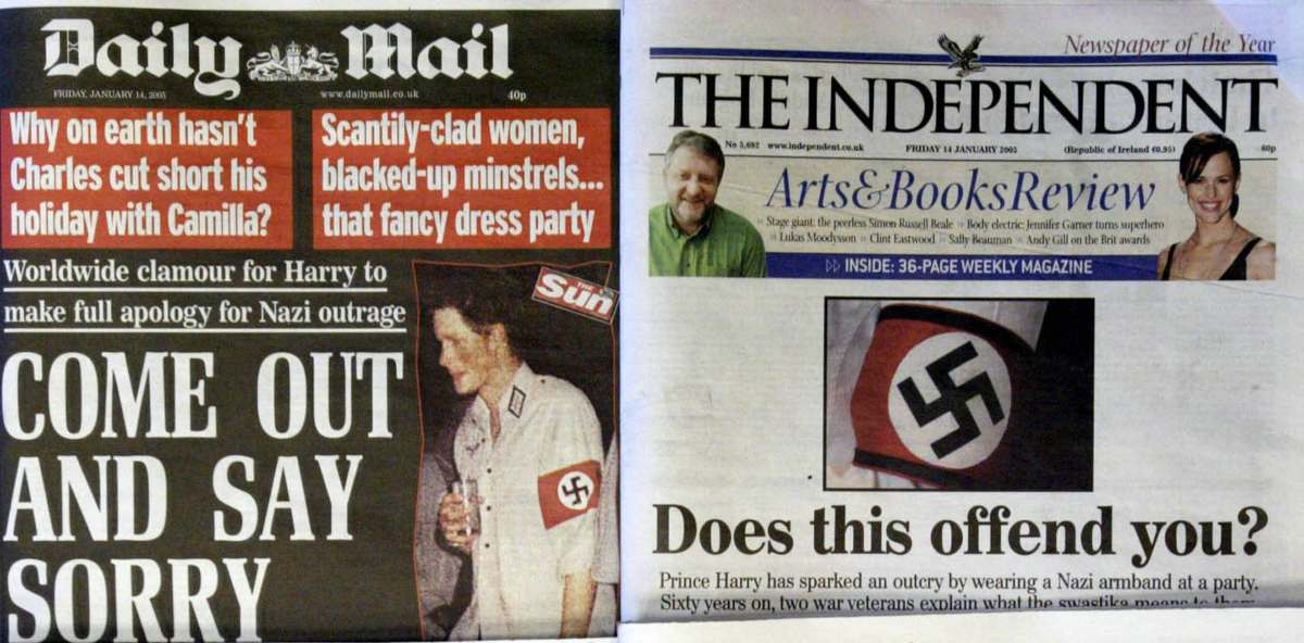 Revelan que Guillermo de Cambridge impulsó al príncipe Harry a disfrazarse de nazi