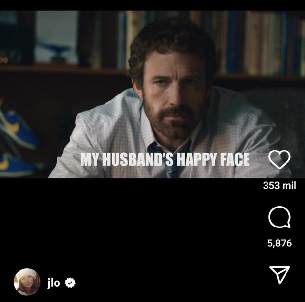 Jennifer Lopez bromea con la cara "feliz" de Ben Affleck