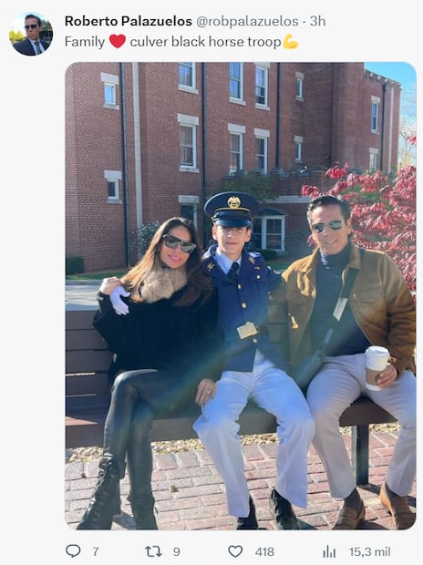 Roberto Palazuelos y su exesposa Yadira Garza visitan a su hijo en la escuela militar