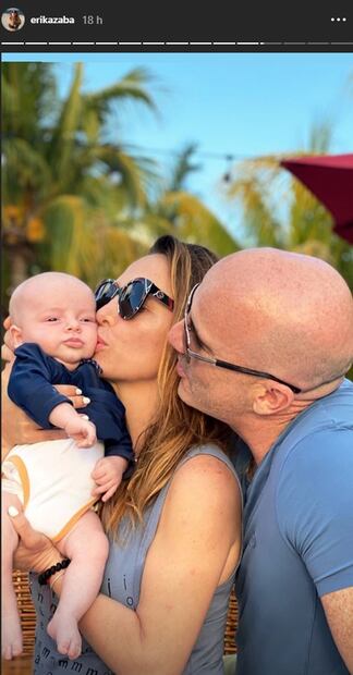 Las primeras vacaciones de Érika Zaba con su bebé Emiliano y su esposo Francisco Oliveros en la playa 