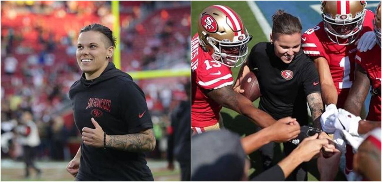 Ella es Katie Sowers, la primera mujer coach abiertamente gay que estará en el Super Bowl 
