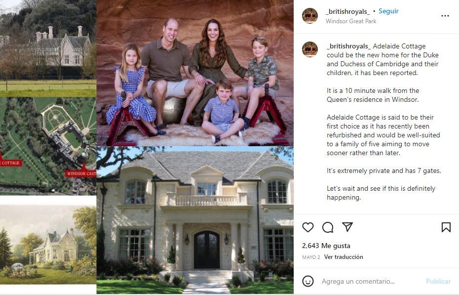 El príncipe William y Kate Middleton se mudan a una casa más 'modesta': Adelaide Cottage