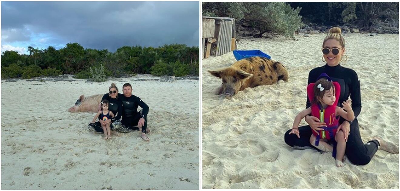 'Canelo' Álvarez, su novia Fernanda Gómez y su hija disfrutan de unas lujosas vacaciones en las Bahamas 