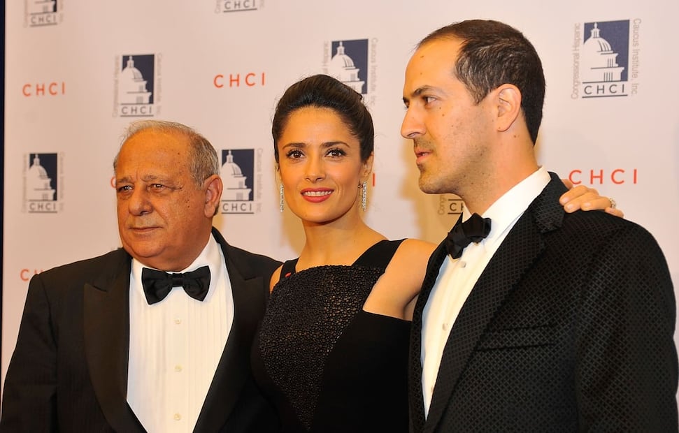 Salma Hayek con su papá Sami Hayek y su hermano Sami / Foto: Instagram