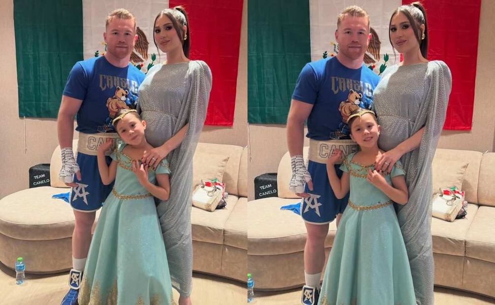 Saúl 'Canelo' Álvarez junto a su esposa Fernanda Gómez y su hija María Fernanda / Foto: Instagram @fernandagmtz