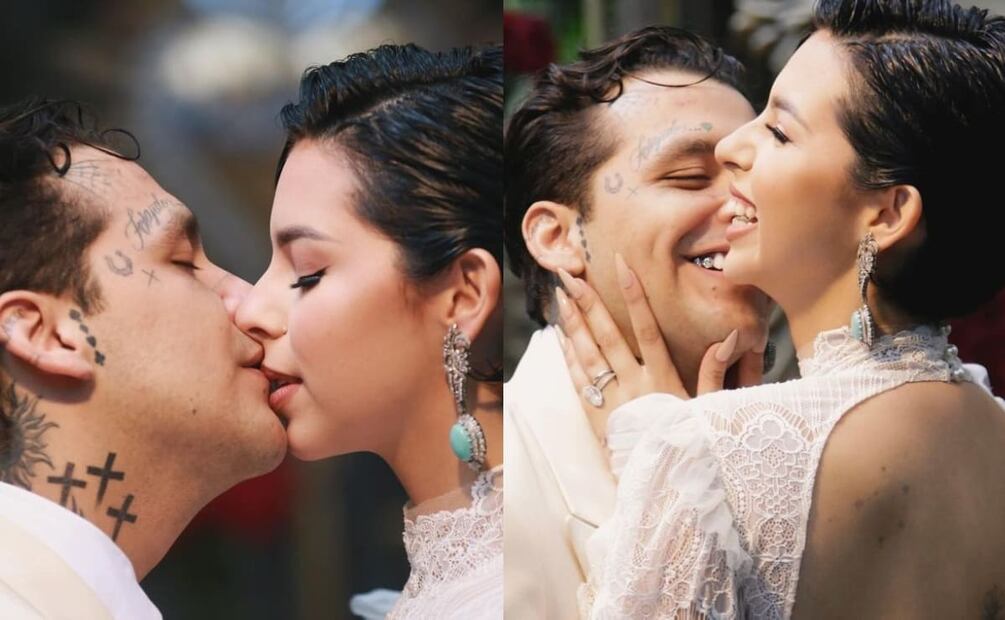 Christian Nodal y Ángela Aguilar en su boda / Fotos: Instagram