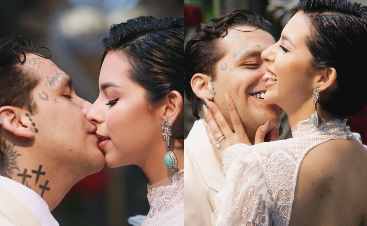 Christian Nodal y Ángela Aguilar en su boda / Fotos: Instagram
