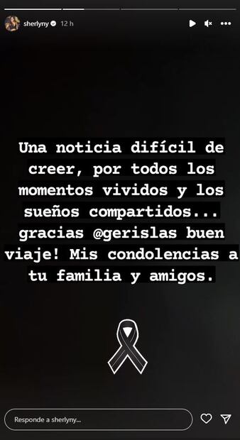 Sherlyn expresa su duelo por la muerte de Gerardo Islas, su exesposo