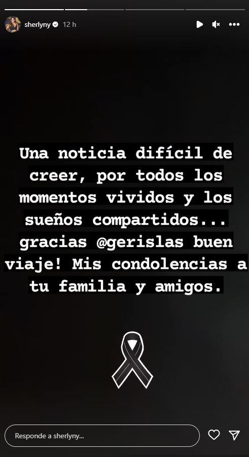 Sherlyn expresa su duelo por la muerte de Gerardo Islas, su exesposo