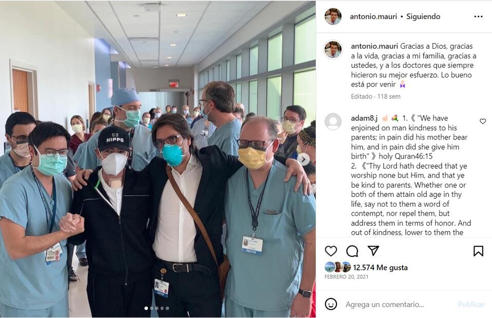 Toño Mauri tras el doble trasplante de pulmón / Instagram