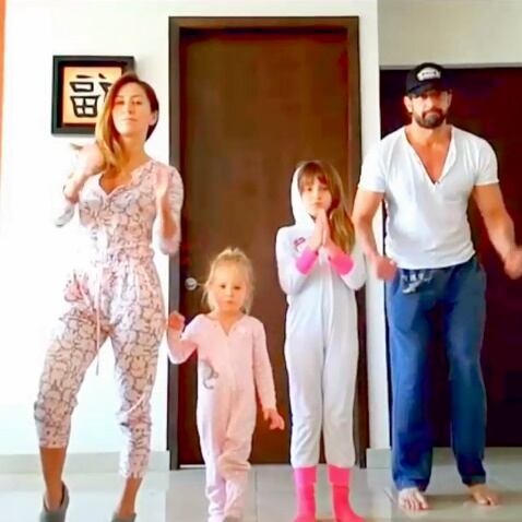La coreografía familiar de Geraldine Bazán y Gabriel Soto 