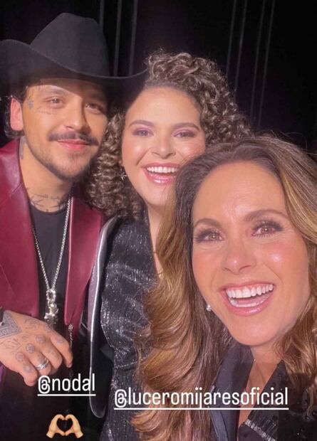 Christian Nodal, Lucerito y Lucero / Foto: Instagram