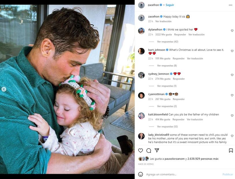 Zac Efron derrite la web con una tierna foto de su hermanita, Olivia