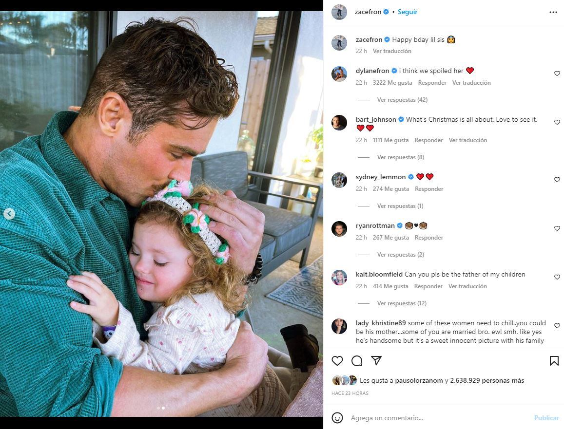 Zac Efron derrite la web con una tierna foto de su hermanita, Olivia