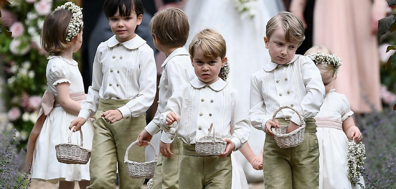 <p>Los hijos de Kate Middleton, Charlotte y George los pajes más lindos de la boda de Pippa Middleton.<strong> (Fotos: AP, AFP, EFE)</strong></p>
