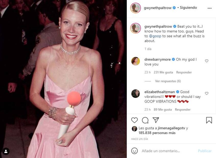 Gwyneth Paltrow promociona vibrador en Goop con foto del Oscar