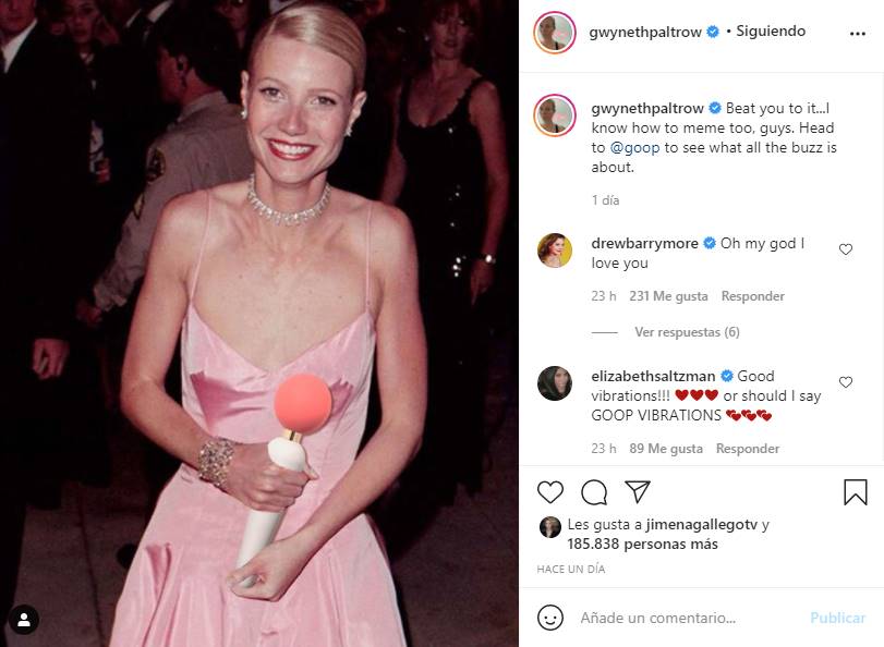 Gwyneth Paltrow promociona vibrador en Goop con foto del Oscar