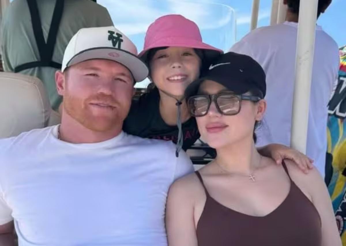 Saúl 'Canelo' Álvarez, su hija Fernanda, y su esposa / Foto: Instagram @fernandagmtz