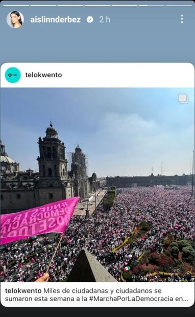Aislinn Derbez reacciona a marcha ciudadana / Instagram