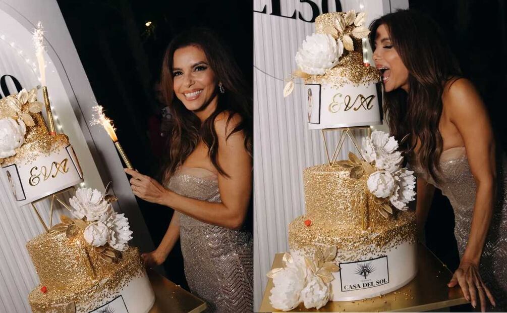 El increñible pastel de Eva Longoria en  su cumpleaños 50 / Fotos: Phraa
