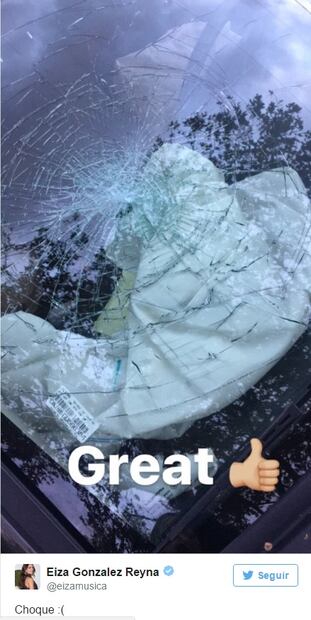 Eiza González sufre accidente automovilístico