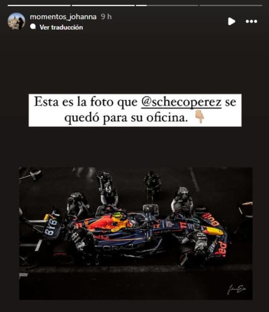La fotografía de Johanna Elias que Sergio 'Checo' Pérez  presumió en Instagram
