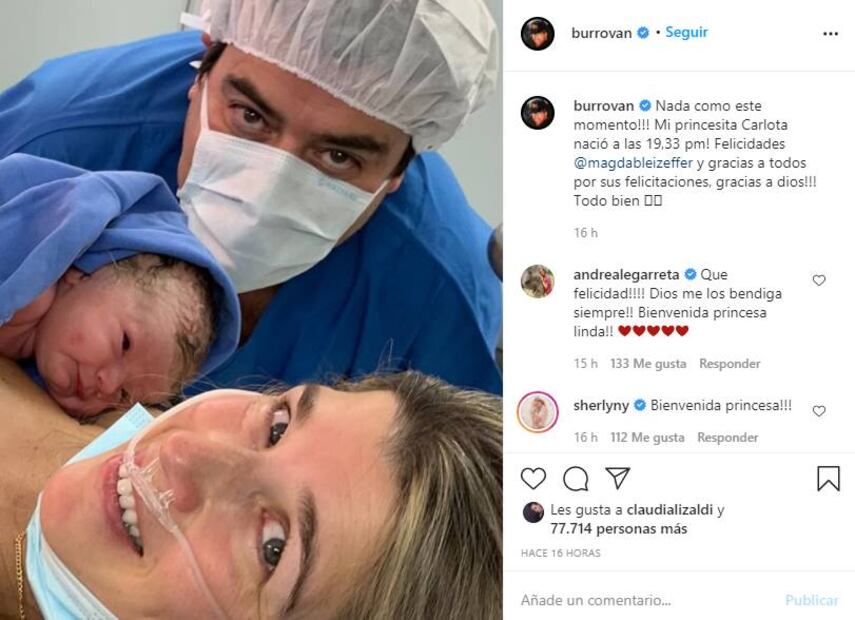 Jorge 'El Burro' Van Rankin da la bienvenida a su tercera hija