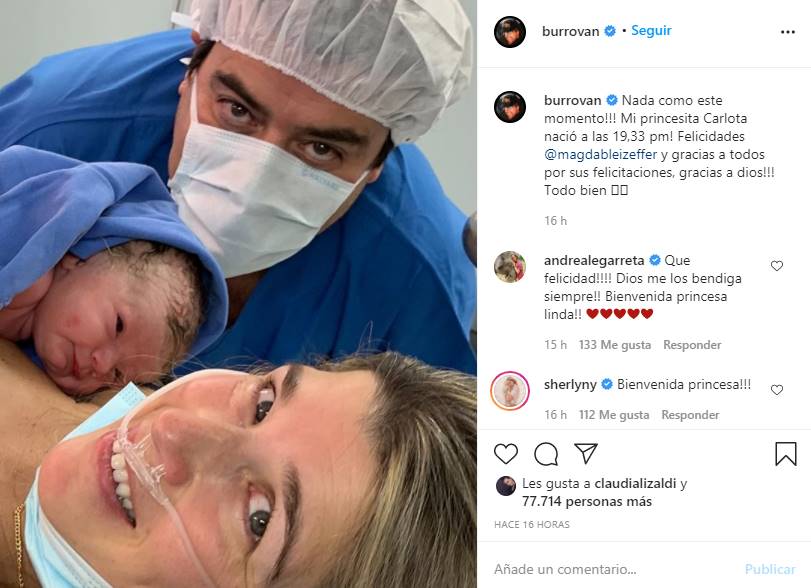 Jorge 'El Burro' Van Rankin da la bienvenida a su tercera hija