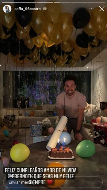 Sofía Castro celebra el cumpleaños de Pablo Bernot