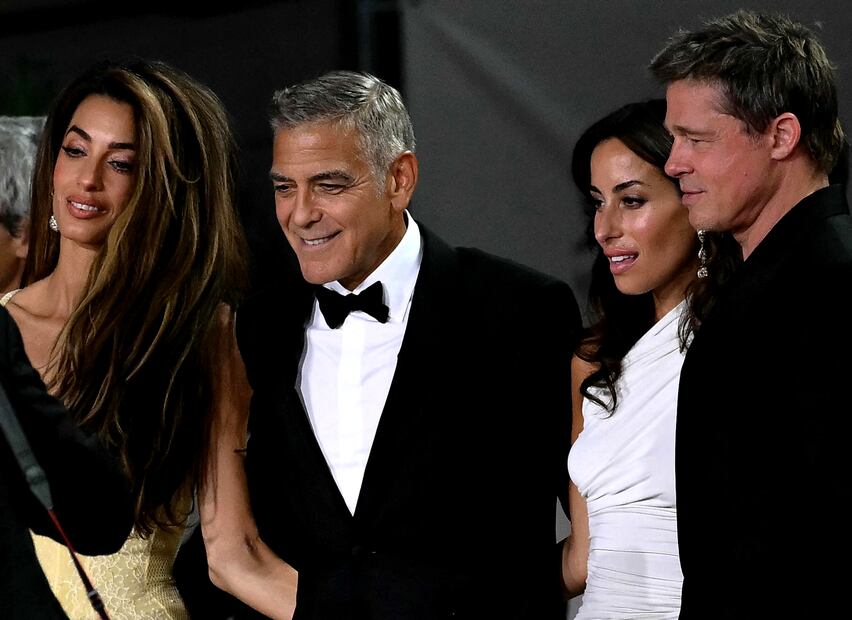 Brad Pitt junto a Inés de Ramón / Foto: AFP