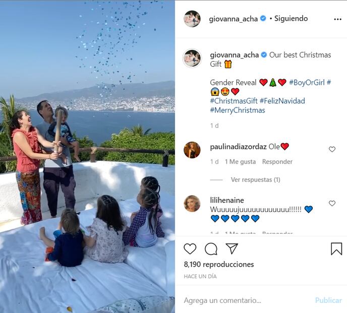 Giovanna Acha, hija del cantante Emmanuel, está embarazada de su sexto hijo 