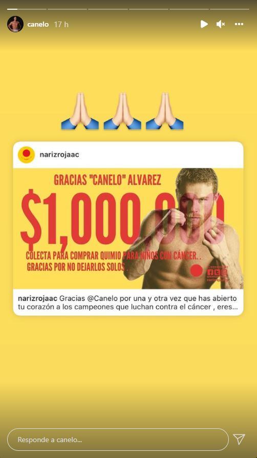 “Canelo” Álvarez donó un millón de pesos para niños con cáncer