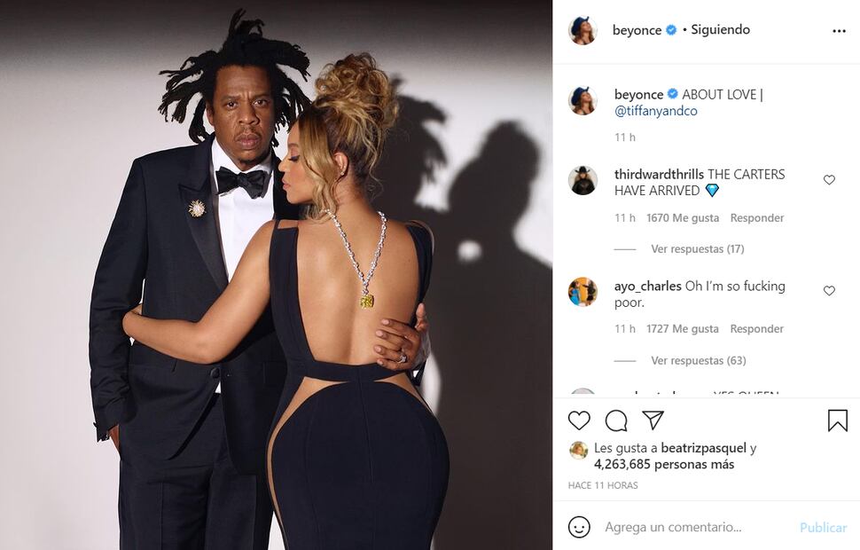 Beyoncé luce un diamante amarillo de valor incalculable de Tiffany & Co.