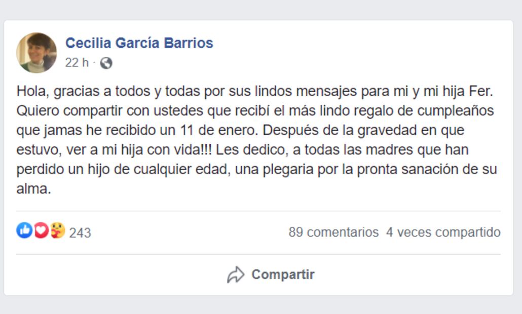 Fernanda Castillo habla de su estado de salud: "A ti Erik Hayser y a Liam por ser la mejor razón para luchar"