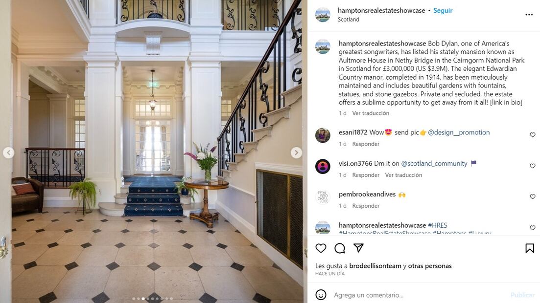 Aspectos de la casa de Bob Dylan / Instagram