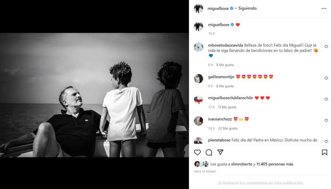 Miguel Bosé y sus dos hijos
