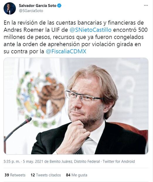 Andrés Roemer pide que descongelen sus cuentas bancarias; juez rechaza petición