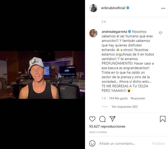 Andrea Legarreta: "Hacer caso a esa basura es engrandecerlos", sobre rumor de infidelidad de Erik Rubín