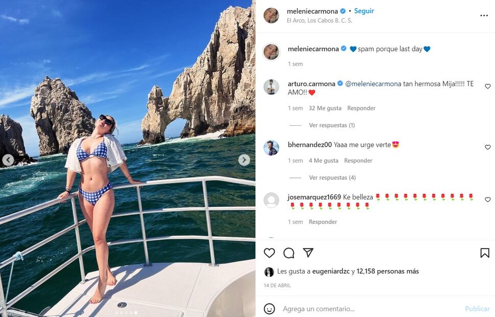Melenie Carmona presume su figura en un bikini a cuadros vichy, la tendencia más hot de la temporada