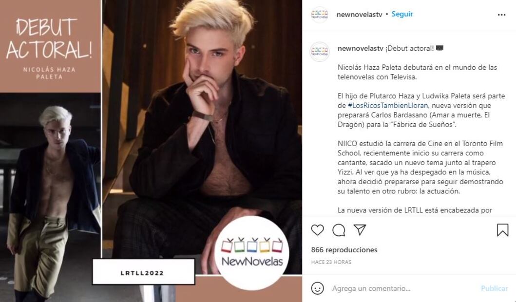 No está confirmado que Nicolás, hijo de Ludwika Paleta, participa en telenovela
