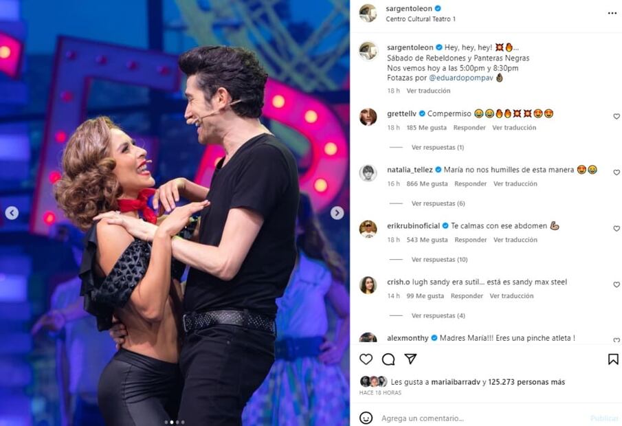 María León y Benny Ibarra en la obra Vaselina / Instagram: @sargentoleon