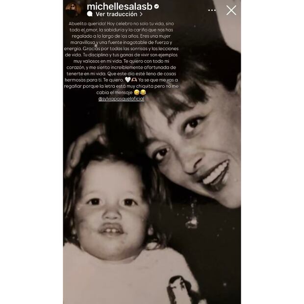 Michelle Salas felicita a su abuela / Foto: Instagram