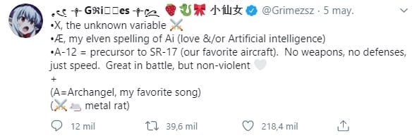 Grimes explica el nombre de su primogénito "X Æ A-12"