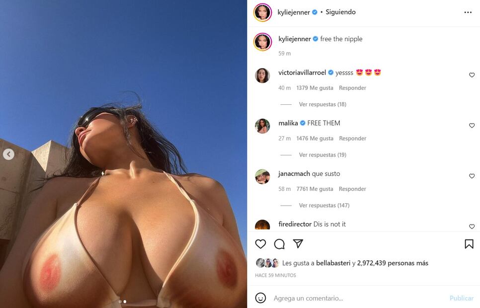 Kylie Jenner se une al movimiento Free Nipple y reta a Instagram 