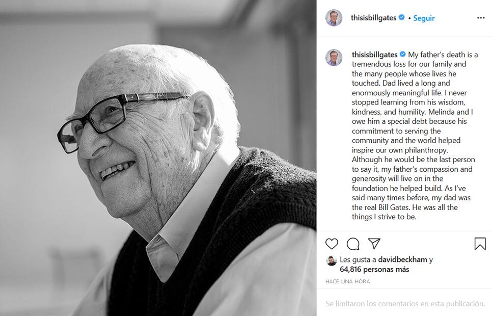 Muere padre de Bill Gates, co fundador de Microsoft, a los 94 años