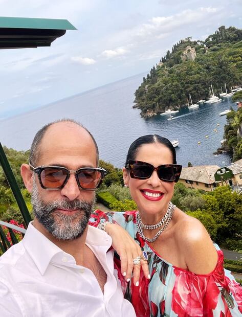 Martha Debayle y su esposo en Portofino / Cortersía
