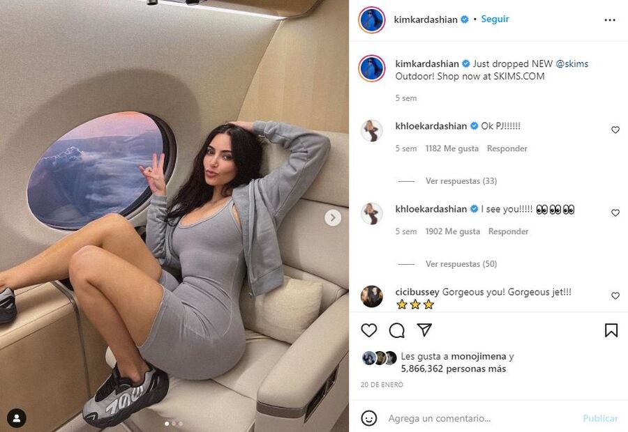 Kim Kardashian estrenó un jet privado valuado en 150 millones de dólares: el Kim Air