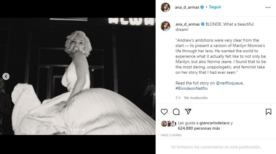 Así luce Ana de Armas como Marilyn Monroe