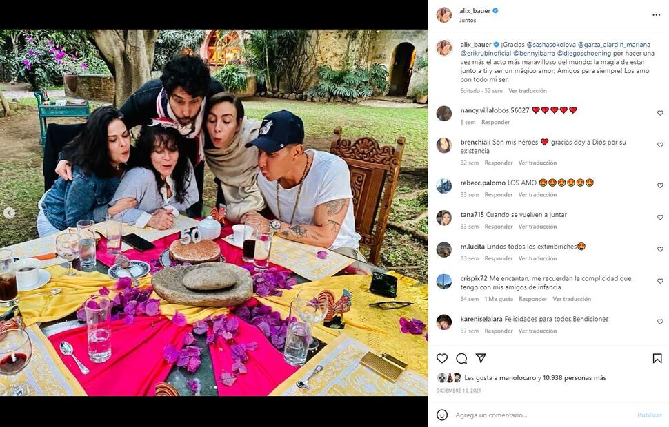 Sasha Sokol y sus amigos de Timbiriche, juntos en conmovedora cena navideña