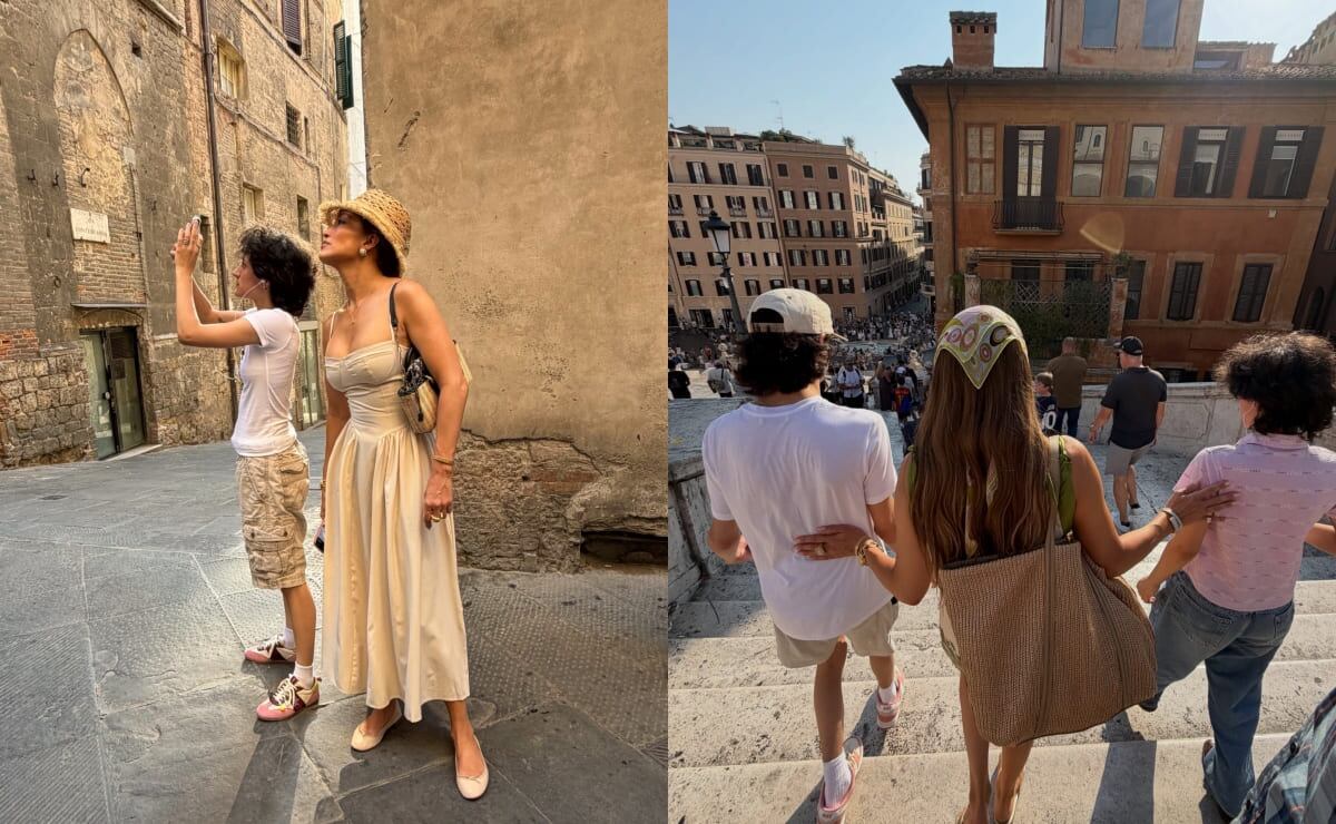 Jennifer Lopez con sus hijos Max y Oskar. (Fotos: Instagram)